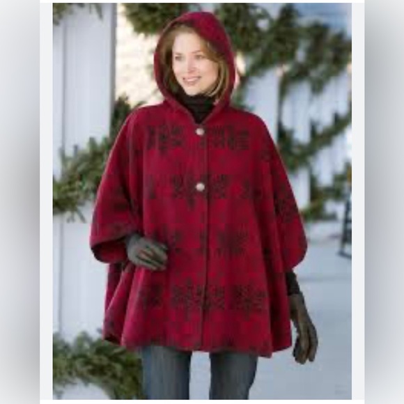 Vermont Country Store women’s hooded Berber fleece cape XL/2X Plus Size - Picture 7 of 7